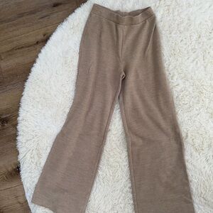 Zara Beige Ribbed Knit Pants